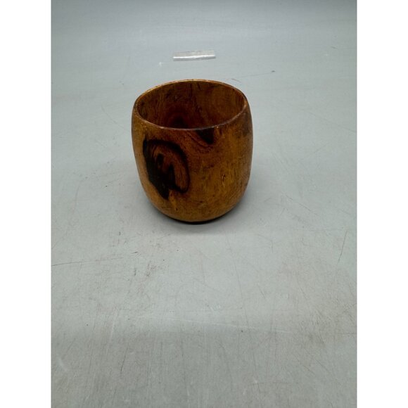 Handcrafted Natural Wood cup bowl 2.25" Brown READ - Picture 3 of 8